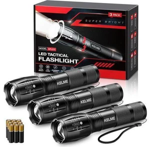 3 Pack Flashlights High Lumens Powerful Tactical Flashlights with 5 Modes Zoomable Small LED Flashlight Waterproof Handheld Flash Light for Home Emergencies Camping Hiking (Battery Included) 3 Pack Flashlights High Lumens Powerful Tactical Flashlights with 5 Modes Zoomable Small LED Flashlight Waterproof Handheld Flash Light for Home Emergencies Camping Hiking (Battery Included)