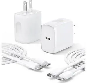 USB C Charger Type C Fast Charging 2 Pack 25W Chargers Block with 2 Pack 6FT USB C to C Cable for iPhone 15 16 Pro Max/iPad/ Series and More USB C Charger Type C Fast Charging 2 Pack 25W Chargers Block with 2 Pack 6FT USB C to C Cable for iPhone 15 16 Pro Max/iPad/ Series and More