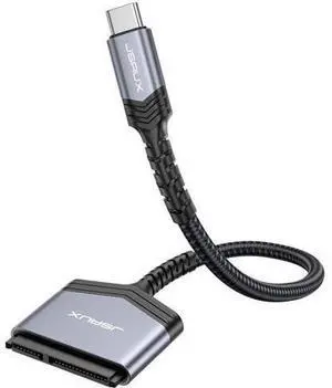 JSAUX SATA to USB C Cable, USB-C 3.1 to 2.5 SATA III Hard Driver Adapter Aluminum Shell External Converter for SSD/HDD Data Transfer-Grey JSAUX SATA to USB C Cable, USB-C 3.1 to 2.5 SATA III Hard Driver Adapter Aluminum Shell External Converter for SSD/HDD Data Transfer-Grey