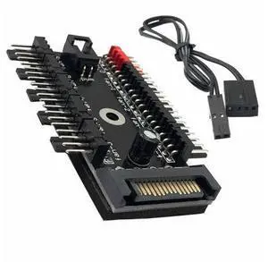 FainWan 1-Pack 10 Way 4Pin PWM PC Fan Hub with Cable Computer Cooling Fan Power Cable Extender PCB Adapter SATA 1 to 10 Multi Way Splitter FainWan 1-Pack 10 Way 4Pin PWM PC Fan Hub with Cable Computer Cooling Fan Power Cable Extender PCB Adapter SATA 1 to 10 Multi Way Splitter