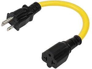 4-1 12AWG Heavy Duty 15 Amp Household AC Plug to 20 Amp T Blade Adapter Cable,5-15P to 5-20R,5-15P to 6-15R,5-15P to 6-20R, AC Power Adapter, L=1FT 4-1 12AWG Heavy Duty 15 Amp Household AC Plug to 20 Amp T Blade Adapter Cable,5-15P to 5-20R,5-15P to 6-15R,5-15P to 6-20R, AC Power Adapter, L=1FT