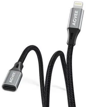 3.3ft Lightning Extension Cable Braided Female to Male Extender Full Function Cord Compatible with iPhone iPad Data Sync Video Audio & Charging Connector Adapter Dark Gray 3.3ft Lightning Extension Cable Braided Female to Male Extender Full Function Cord Compatible with iPhone iPad Data Sync Video Audio & Charging Connector Adapter Dark Gray