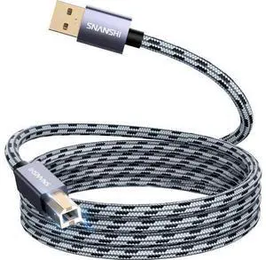 Printer Cable 25 ft USB Printer Cable USB A to USB B Cable Printer USB Cable Compatible with HP Canon Dell Epson Lexmark Xerox Printer and More Printer Cable 25 ft USB Printer Cable USB A to USB B Cable Printer USB Cable Compatible with HP Canon Dell Epson Lexmark Xerox Printer and More