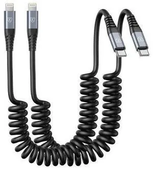 USB Type C to Lightning Cable 3FT 2Pack Coiled iPhone Charger Fast Charging for Car Short USBC iPhone Cord for iPhone14/13/12/11 Pro Max/iPad/CarPlay USB Type C to Lightning Cable 3FT 2Pack Coiled iPhone Charger Fast Charging for Car Short USBC iPhone Cord for iPhone14/13/12/11 Pro Max/iPad/CarPlay