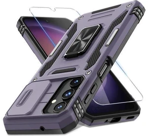 Case for Galaxy A16 5G with Slide Camera Cover+Screen Protector (1 Pack) Rotated Ring Kickstand Military Grade Shockproof Protective Cover-Deep Purple Case for Galaxy A16 5G with Slide Camera Cover+Screen Protector (1 Pack) Rotated Ring Kickstand Military Grade Shockproof Protective Cover-Deep Purple