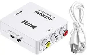 RCA to HDMI AV to HDMI Converter 1080P Mini RCA Composite CVBS Video Audio Adapter for PAL/NTSC TV/PC/ PS3/ STB/Xbox VHS/VCR/Blue-Ray DVD Player RCA to HDMI AV to HDMI Converter 1080P Mini RCA Composite CVBS Video Audio Adapter for PAL/NTSC TV/PC/ PS3/ STB/Xbox VHS/VCR/Blue-Ray DVD Player