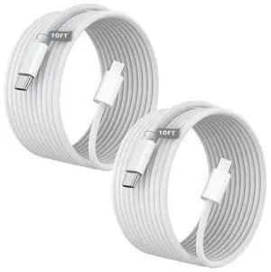 USB C to USB C Charging Cable 10FT 2 Pack 60W Type C Charger Fast Charging Cable Nylon Braided 10FT Long Type C Charger Cord for iPhone 16/16 Plus/16 Pro/16 Pro Max/15/15 Pro/15 Pro Max iPad Pro USB C to USB C Charging Cable 10FT 2 Pack 60W Type C Charger Fast Charging Cable Nylon Braided 10FT Long Type C Charger Cord for iPhone 16/16 Plus/16 Pro/16 Pro Max/15/15 Pro/15 Pro Max iPad Pro