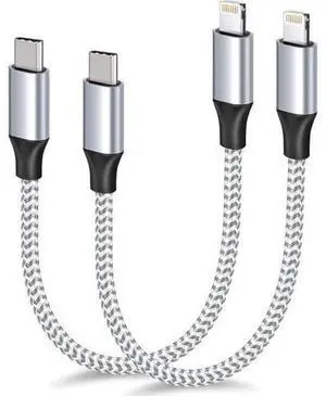 1ft USB C to Lightning Cable Short 2 Pack PD USB C iPhone Charger Cable MFi Certified 12 inch Fast Charging Type C to Lightning Cord Nylon Braided for iPhone 14/13/12/11Pro/X/XR/XS/8/7/6s/Plus/iPad 1ft USB C to Lightning Cable Short 2 Pack PD USB C iPhone Charger Cable MFi Certified 12 inch Fast Charging Type C to Lightning Cord Nylon Braided for iPhone 14/13/12/11Pro/X/XR/XS/8/7/6s/Plus/iPad
