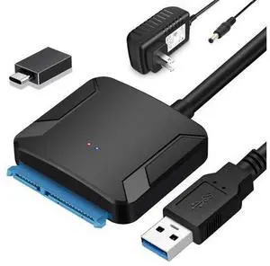 SATA to USB 3.0 Adapter, External Hard Drive Converter Cable for 2.5" 3.5" HDD, SSD with Power Supply SATA to USB 3.0 Adapter, External Hard Drive Converter Cable for 2.5" 3.5" HDD, SSD with Power Supply