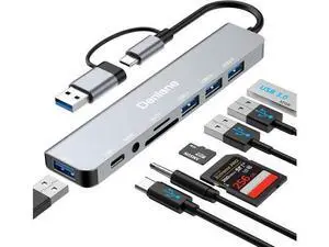 USB C Hub USB Hub 3.0 for Laptop Upgrade 8 in 2 USB Splitter with USB-C/4 USB A Port Extender TF/SD Card Slot 3.5mm Audio Adapter USBC USB Dongle for PC/Mac/MacBook/Laptop/iPad/Tablet USB C Hub USB Hub 3.0 for Laptop Upgrade 8 in 2 USB Splitter with USB-C/4 USB A Port Extender TF/SD Card Slot 3.5mm Audio Adapter USBC USB Dongle for PC/Mac/MacBook/Laptop/iPad/Tablet