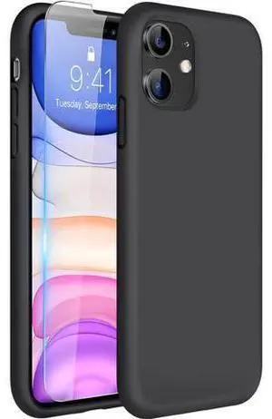 Designed for iPhone 11 Phone Case with Screen Protector Liquid Silicone Gel Rubber Full Body Drop Protection Shockproof Cover Phone Case for iPhone 11 6.1 inch (Black) Designed for iPhone 11 Phone Case with Screen Protector Liquid Silicone Gel Rubber Full Body Drop Protection Shockproof Cover Phone Case for iPhone 11 6.1 inch (Black)