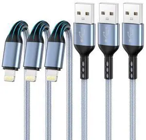 iPhone Charger 3pack 10FT MFi Certified Nylon Braided Lightning Cable Fast Charging Long USB Charging Cable High Speed Transfer Cord for iPhone 14 13/12/11 Pro Max/XS MAX/XR/XS/X/8/7/Plus/6S iPhone Charger 3pack 10FT MFi Certified Nylon Braided Lightning Cable Fast Charging Long USB Charging Cable High Speed Transfer Cord for iPhone 14 13/12/11 Pro Max/XS MAX/XR/XS/X/8/7/Plus/6S