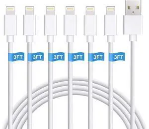 iPhone Charger 6Pack 3FT Lightning Cable iPhone Charger Cable Charging Cord Compatible iPhone 14/13/12/12Pro/12ProMax/11/11Pro/11Pro MAX/XS/XS MAX/XR/X/8/8Plus/7/7Plus and More iPhone Charger 6Pack 3FT Lightning Cable iPhone Charger Cable Charging Cord Compatible iPhone 14/13/12/12Pro/12ProMax/11/11Pro/11Pro MAX/XS/XS MAX/XR/X/8/8Plus/7/7Plus and More