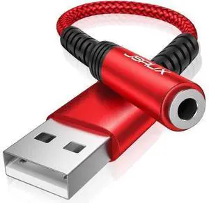 USB to 3.5mm Jack Audio AdapterUSB to Audio Jack Adapter Headset TRRS 4-Pole Female External Stereo Sound Card for Headphone Mac PS4 PC Laptop Desktops and More -Grey/0.6FT USB to 3.5mm Jack Audio AdapterUSB to Audio Jack Adapter Headset TRRS 4-Pole Female External Stereo Sound Card for Headphone Mac PS4 PC Laptop Desktops and More -Grey/0.6FT
