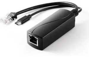Gigabit Type C PoE Splitter 5V 2.4A, IEEE 802.3af Standard, 10/100/1000Mbps Type C Power Over Ethernet Splitter for 5v Devices, iPads, USB, Dropcam, Raspberry Pi (TYPEC0502G Black) Gigabit Type C PoE Splitter 5V 2.4A, IEEE 802.3af Standard, 10/100/1000Mbps Type C Power Over Ethernet Splitter for 5v Devices, iPads, USB, Dropcam, Raspberry Pi (TYPEC0502G Black)