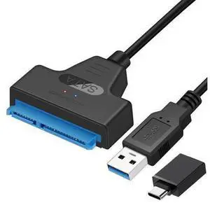 SATA to USB 3.0 Adapter Cable for 2.5 inch Hard Drive HDD/SSD Data Transfer External Hard Drive Converter Support UASP (Black) SATA to USB 3.0 Adapter Cable for 2.5 inch Hard Drive HDD/SSD Data Transfer External Hard Drive Converter Support UASP (Black)