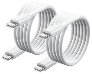 USB C to USB C Cable (6FT 2Pack) 60W Type C Charger Cord Fast Charging for iPhone 16 15 Pro Laptops MacBook iPad Switch Steam Deck etc. USB C to USB C Cable (6FT 2Pack) 60W Type C Charger Cord Fast Charging for iPhone 16 15 Pro Laptops MacBook iPad Switch Steam Deck etc.