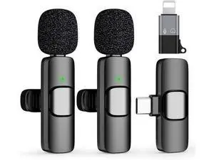 USB C Mini Wireless Lavalier Microphone for iPhone 15 16, iOS and Android Devices - Noise Reduction Lapel Mic for Recording, Clip on Mic, Omni Lav Mic for Video Recording, Tiktok, Youtube, Vlog USB C Mini Wireless Lavalier Microphone for iPhone 15 16, iOS and Android Devices - Noise Reduction Lapel Mic for Recording, Clip on Mic, Omni Lav Mic for Video Recording, Tiktok, Youtube, Vlog