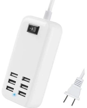 6 Ports USB Charger Hub Desktop US Plug AC Power Wall Travel Charging Adapter Slots Charging Station 6 Ports USB Charger Hub Desktop US Plug AC Power Wall Travel Charging Adapter Slots Charging Station