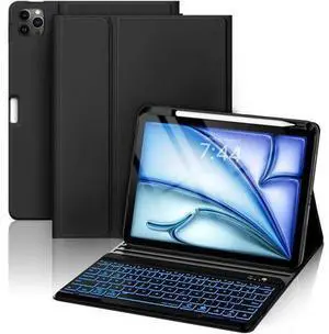 Compatible with iPad Air 11 inch M2/ 10.9'' Air 5th 4th/ Pro 11 4th/3rd/2nd/1st Gen Case with Keyboard - 7-Color Backlit Wireless Detachable Folio Cover with Pencil Holder for iPad Air 6/5/4 - Black Compatible with iPad Air 11 inch M2/ 10.9'' Air 5th 4th/ Pro 11 4th/3rd/2nd/1st Gen Case with Keyboard - 7-Color Backlit Wireless Detachable Folio Cover with Pencil Holder for iPad Air 6/5/4 - Black