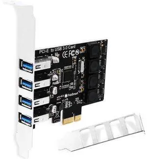 FebSmart PCIE 4-Ports Superspeed 5Gbps USB 3.0 Expansion Card for Windows 11, 10, 8.x, 7, Vista, XP Desktop PCs, Built in FebSmart Self-Powered Technology, No Need Additional Power Supply (FS-U4L-Pro) FebSmart PCIE 4-Ports Superspeed 5Gbps USB 3.0 Expansion Card for Windows 11, 10, 8.x, 7, Vista, XP Desktop PCs, Built in FebSmart Self-Powered Technology, No Need Additional Power Supply (FS-U4L-Pro)