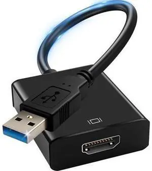 USB to HDMI Adapter for Monitor USB A 3.0 to HDMI Screen Converter 1080P Full HD Video Display Connector Compatible with Windows 11/10/8/8.1/7 and MacOS System (Black) USB to HDMI Adapter for Monitor USB A 3.0 to HDMI Screen Converter 1080P Full HD Video Display Connector Compatible with Windows 11/10/8/8.1/7 and MacOS System (Black)
