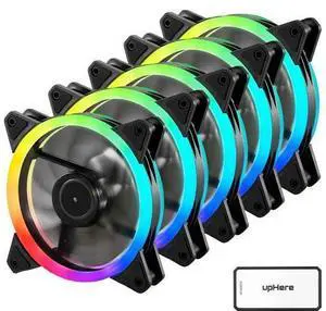 upHere 120mm RGB Series Case Fan,Quiet Edition High Airflow LED Case Fan for PC Cases-5 Pack upHere 120mm RGB Series Case Fan,Quiet Edition High Airflow LED Case Fan for PC Cases-5 Pack