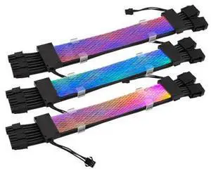 Dual Lamp Head (4+4) Dual 8Pin RGB Synchronous Color Illuminated Extension Cable For 3 Pin 8Pin Mesh CPU Extension Cable Dual Lamp Head (4+4) Dual 8Pin RGB Synchronous Color Illuminated Extension Cable For 3 Pin 8Pin Mesh CPU Extension Cable