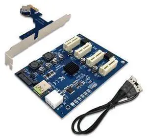 PCIE 1 to 4 Port 1X Adapter Board PCI Express Multiplier Riser Card PCI-E 16X Riser GPU Graphics Adapter for Mining PCIE 1 to 4 Port 1X Adapter Board PCI Express Multiplier Riser Card PCI-E 16X Riser GPU Graphics Adapter for Mining