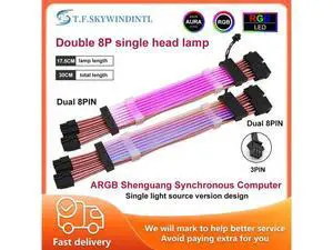 Single Head 8Pin (6 + 2)*2 RGB Cable Neon CPU Cable For 3Pin 8Pin * 2 CPU Extension Cable Single Head 8Pin (6 + 2)*2 RGB Cable Neon CPU Cable For 3Pin 8Pin * 2 CPU Extension Cable