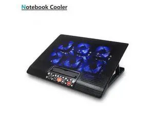 Laptop Coolers PC Cooler Notebook Cooling Pad 2 USB Ports 6 Silent Led Fans Powerful Air Flow Portable Adjustable Laptop Stand Laptop Coolers PC Cooler Notebook Cooling Pad 2 USB Ports 6 Silent Led Fans Powerful Air Flow Portable Adjustable Laptop Stand