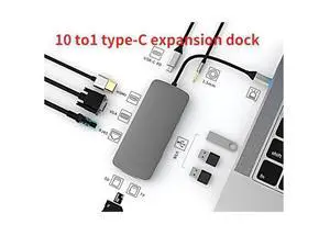 USB C HUB Type C to HDMI-compatible USB 3.0 Adapter 10 in 1 Type C HUB Dock for MacBook Pro Air USB C Splitte USB C HUB Type C to HDMI-compatible USB 3.0 Adapter 10 in 1 Type C HUB Dock for MacBook Pro Air USB C Splitte