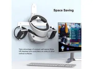 Wall Mounted Game Handle Display Stand Space Saving Game Controller Headset Hanger Stable Holder Accessories for PS5 PS VR2 Wall Mounted Game Handle Display Stand Space Saving Game Controller Headset Hanger Stable Holder Accessories for PS5 PS VR2