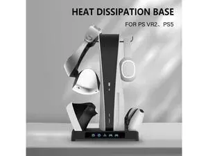 Mulltifunctional Cooling Stand Indicator Lamps Storage Rack Vertical Stand Games Rack USB Charging for PS VR2 PS5 Game Accessory Mulltifunctional Cooling Stand Indicator Lamps Storage Rack Vertical Stand Games Rack USB Charging for PS VR2 PS5 Game Accessory