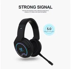 RGB Gaming Headset Deep Bass Bluetooth-compatible 5.0 Wireless Gaming Headset Over Ear Active Noise-Cancellation for Computer PC RGB Gaming Headset Deep Bass Bluetooth-compatible 5.0 Wireless Gaming Headset Over Ear Active Noise-Cancellation for Computer PC