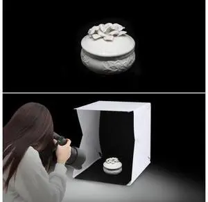22*23*24CM Mini Desktop Photo Studio Foldable LED Light Box Room Stepless Dimming for Camera Phone Product Photography Box 22*23*24CM Mini Desktop Photo Studio Foldable LED Light Box Room Stepless Dimming for Camera Phone Product Photography Box