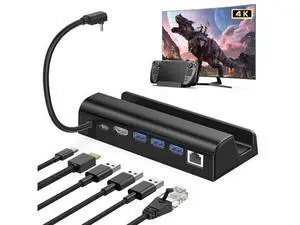 Video Converter Dock Station 6 in 1 HUB Hub Holder Dock USB Type C Portable Stand Handheld Base HDMI-compatible for Game Console Video Converter Dock Station 6 in 1 HUB Hub Holder Dock USB Type C Portable Stand Handheld Base HDMI-compatible for Game Console