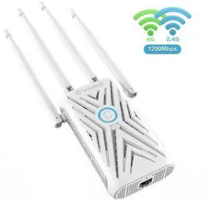 1200Mbps WiFi Repater Extender Dual Band WiFi Signal Booster 2.4G&5G Long Range Signal Repeater 4×5 Dbi Antennas Access Point 1200Mbps WiFi Repater Extender Dual Band WiFi Signal Booster 2.4G&5G Long Range Signal Repeater 4×5 Dbi Antennas Access Point