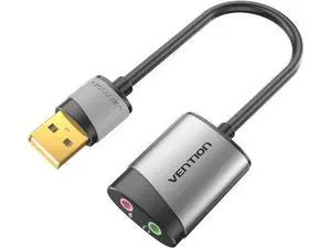 USB Audio Adapter - VENTION USB External Stereo Sound Card to 3.5mm Headphone and Microphone Jack Adapter for Windows MAC Linux PC Laptop Desktops PS5 USB Audio Adapter - VENTION USB External Stereo Sound Card to 3.5mm Headphone and Microphone Jack Adapter for Windows MAC Linux PC Laptop Desktops PS5