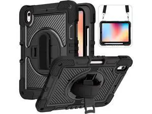 Case for iPad 10th Generation 10.9 Inch 2022, Built-in Pencil Holder Heavy Duty Shockproof Rugged Protective Case with Full Body 360 Rotate Stand Hand Strap Case Case for iPad 10th Generation 10.9 Inch 2022, Built-in Pencil Holder Heavy Duty Shockproof Rugged Protective Case with Full Body 360 Rotate Stand Hand Strap Case
