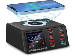 USB Charging Station 100w 8-Port USB C Charging Station, Charging Station for Multiple Devices Apple, Compatible with Various Brands of Mobile Phones, Etc USB Charging Station 100w 8-Port USB C Charging Station, Charging Station for Multiple Devices Apple, Compatible with Various Brands of Mobile Phones, Etc