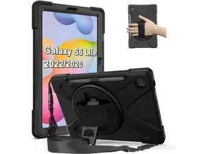 Galaxy Tab S6 Lite Case2022/2020, SM-P610/P613/P615/P619 Case with S Pen Holder Shockproof Rugged Case with Stand Hand Strap and Shoulder Belt for Galaxy Tab S6 Lite 10.4'',Black Galaxy Tab S6 Lite Case2022/2020, SM-P610/P613/P615/P619 Case with S Pen Holder Shockproof Rugged Case with Stand Hand Strap and Shoulder Belt for Galaxy Tab S6 Lite 10.4'',Black