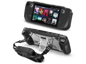 Protective Case for Steam Deck with Fold Kickstand, TPU Protector Cover Accessories with Stand & Shoulder Strap, Full Protection, Non-Slip, Anti-Collision for Steam Deck - Transparent Protective Case for Steam Deck with Fold Kickstand, TPU Protector Cover Accessories with Stand & Shoulder Strap, Full Protection, Non-Slip, Anti-Collision for Steam Deck - Transparent
