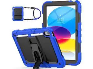 for Pad 10th Generation Case 10.9'' with Screen Protector Pencil Holder Shoulder Strap & Stand, Drop-Proof Case for Pad 10th Generation 2022 10.9 inch (Blue) for Pad 10th Generation Case 10.9'' with Screen Protector Pencil Holder Shoulder Strap & Stand, Drop-Proof Case for Pad 10th Generation 2022 10.9 inch (Blue)