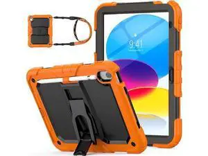 for Pad 10th Generation Case 10.9'' with Screen Protector Pencil Holder Shoulder Strap & Stand, Drop-Proof Case for Pad 10th Generation 2022 10.9 inch (Orange) for Pad 10th Generation Case 10.9'' with Screen Protector Pencil Holder Shoulder Strap & Stand, Drop-Proof Case for Pad 10th Generation 2022 10.9 inch (Orange)