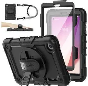 for Tab M8 (4th Gen) 8 inch Case 2023 (TB-300FU/TB-300XU) with Screen Protector, 360° Rotate Stand&Strap, Pen Holder Drop-Proof Protection Case for Tab M8 4th (Black) for Tab M8 (4th Gen) 8 inch Case 2023 (TB-300FU/TB-300XU) with Screen Protector, 360° Rotate Stand&Strap, Pen Holder Drop-Proof Protection Case for Tab M8 4th (Black)