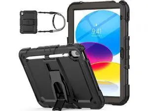 for Pad 10th Generation Case 10.9'' with Screen Protector Pencil Holder Shoulder Strap & Stand, Drop-Proof Case for Pad 10th Generation 2022 10.9 inch (Black) for Pad 10th Generation Case 10.9'' with Screen Protector Pencil Holder Shoulder Strap & Stand, Drop-Proof Case for Pad 10th Generation 2022 10.9 inch (Black)