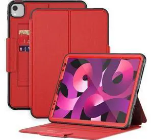 HCSOWD iPad Air 5th/4th Generation Case 10.9 Inch, Magnetic Folio Stand, Auto Sleep/Wake Smart Protective Cover for iPad Air 5/ Air 4 with Pen Holder and Card Slot, Red HCSOWD iPad Air 5th/4th Generation Case 10.9 Inch, Magnetic Folio Stand, Auto Sleep/Wake Smart Protective Cover for iPad Air 5/ Air 4 with Pen Holder and Card Slot, Red