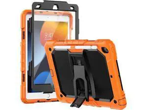 Silicone Case for iPad 9th/ 8th/ 7th Generation, with Screen Protector/Pencil Holder/Built- in Stand, Protective Case for iPad 10.2 inch 2021/2020/2019 (Orange) Silicone Case for iPad 9th/ 8th/ 7th Generation, with Screen Protector/Pencil Holder/Built- in Stand, Protective Case for iPad 10.2 inch 2021/2020/2019 (Orange)