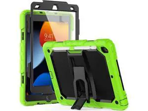 Silicone Case for iPad 9th/ 8th/ 7th Generation, with Screen Protector/Pencil Holder/Built- in Stand, Protective Case for iPad 10.2 inch 2021/2020/2019 (Green) Silicone Case for iPad 9th/ 8th/ 7th Generation, with Screen Protector/Pencil Holder/Built- in Stand, Protective Case for iPad 10.2 inch 2021/2020/2019 (Green)
